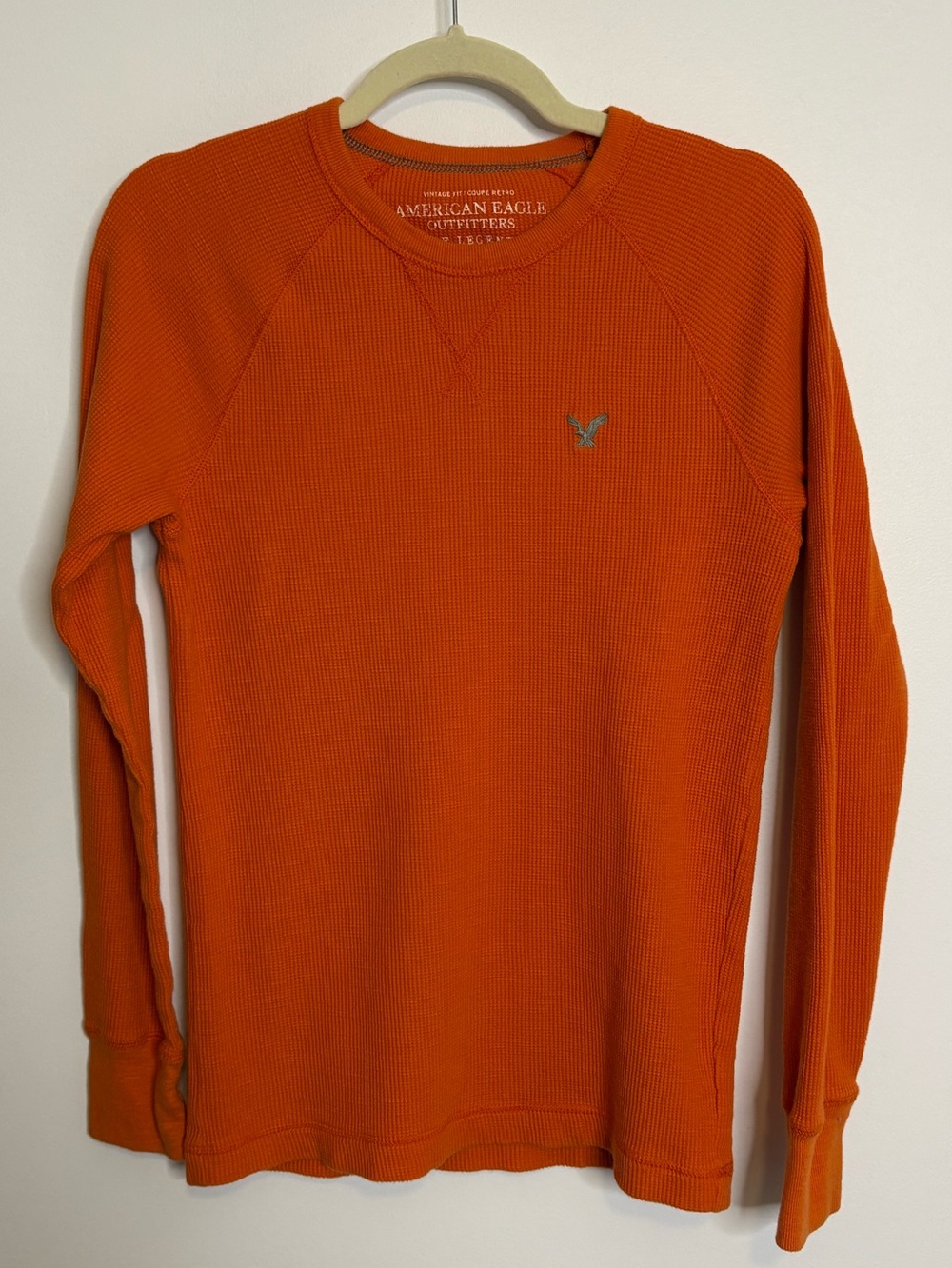American Eagle Outfitters Men’s Orange Waffle Thermal Long Sleeve Size XS